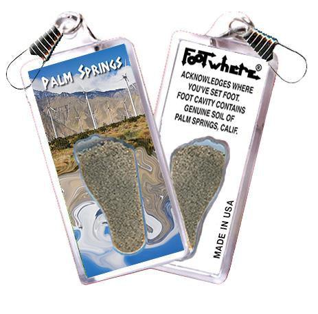Palm Springs FootWhere® Souvenir Zipper-Pull. Made in USA-FootWhere® Souvenirs