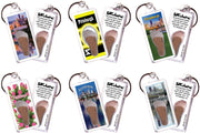 Pittsburgh FootWhere® Souvenir Keychains. 6 Piece Set. Made in USA - FootWhere® Souvenir Shop