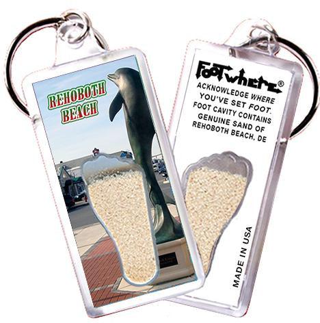 Rehoboth Beach, DE FootWhere® Keychain. Made in USA.-FootWhere® Souvenirs