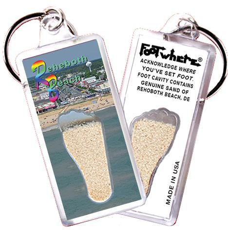 Rehoboth Beach, DE FootWhere® Keychain. Made in USA.-FootWhere® Souvenirs