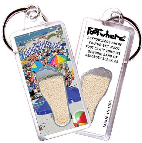 Rehoboth Beach, DE FootWhere® Keychain. Made in USA.-FootWhere® Souvenirs