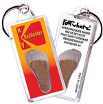 Load image into Gallery viewer, Rochester, NY FootWhere® Souvenir Key Chain. Made in USA-FootWhere® Souvenirs
