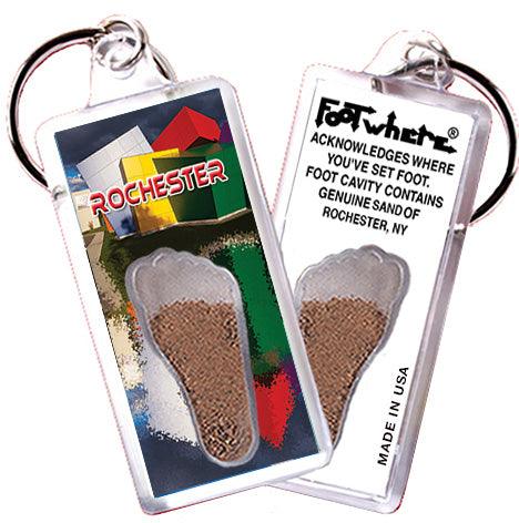 Rochester, NY FootWhere® Souvenir Key Chain. Made in USA-FootWhere® Souvenirs