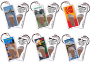 Rochester FootWhere® Souvenir Keychains. 6 Piece Set. Made in USA-FootWhere® Souvenirs