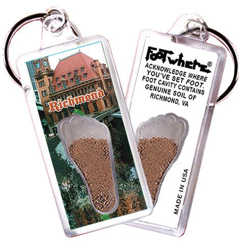 Richmond FootWhere® Souvenir Keychains. 6 Piece Set. Made in USA-FootWhere® Souvenirs