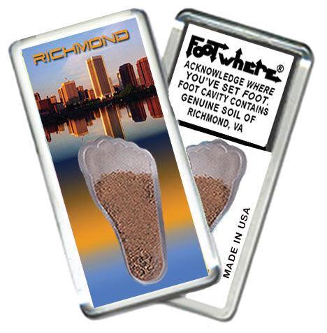 Richmond, VA FootWhere® Souvenir Fridge Magnet. Made in USA-FootWhere® Souvenirs