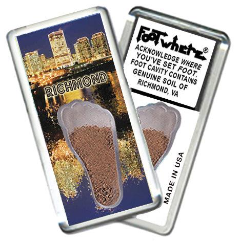 Richmond FootWhere® Souvenir Fridge Magnets. 6 Piece Set. Made in USA-FootWhere® Souvenirs