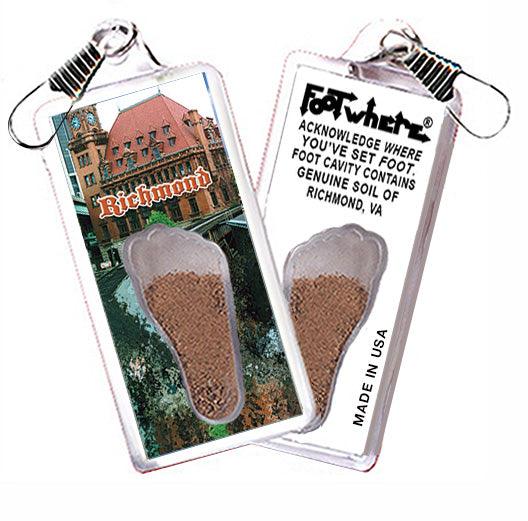 Richmond FootWhere® Souvenir Zipper-Pulls. 6 Piece Set. Made in USA-FootWhere® Souvenirs