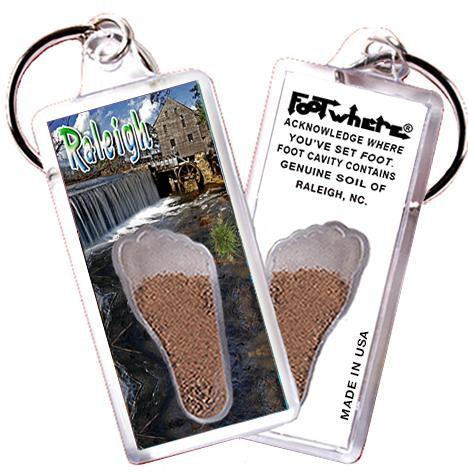 Raleigh FootWhere® Souvenir Keychain. Made in USA-FootWhere® Souvenirs