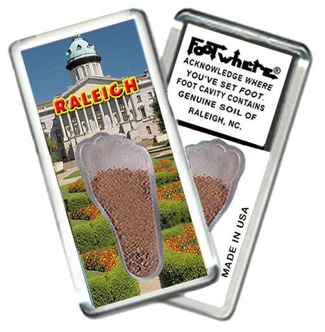 Raleigh FootWhere® Souvenir Fridge Magnet. Made in USA-FootWhere® Souvenirs