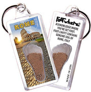 Rome, Italy FootWhere® Souvenir Keychain. Made in USA-FootWhere® Souvenirs