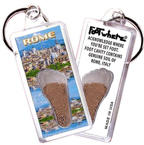 Rome, Italy FootWhere® Souvenir Keychain. Made in USA-FootWhere® Souvenirs