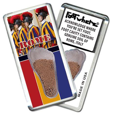 Rome, Italy FootWhere® Souvenir Fridge Magnet. Made in USA-FootWhere® Souvenirs