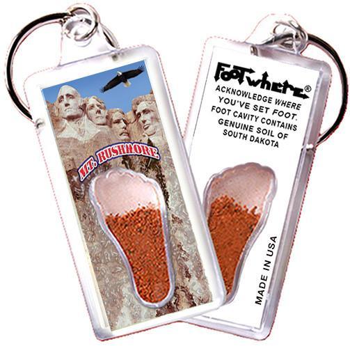 Mt. Rushmore FootWhere® Souvenir Key Chain. Made in USA-FootWhere® Souvenirs