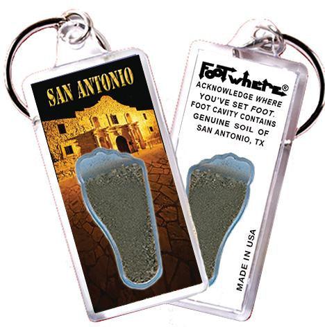 San Antonio FootWhere® Souvenir Key Chain.Made in USA-FootWhere® Souvenirs