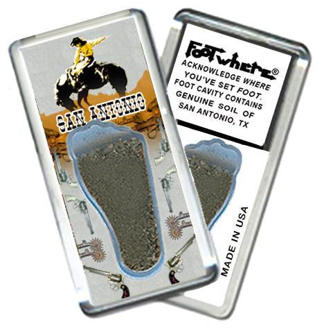 San Antonio FootWhere® Souvenir Magnet. Made in USA-FootWhere® Souvenirs