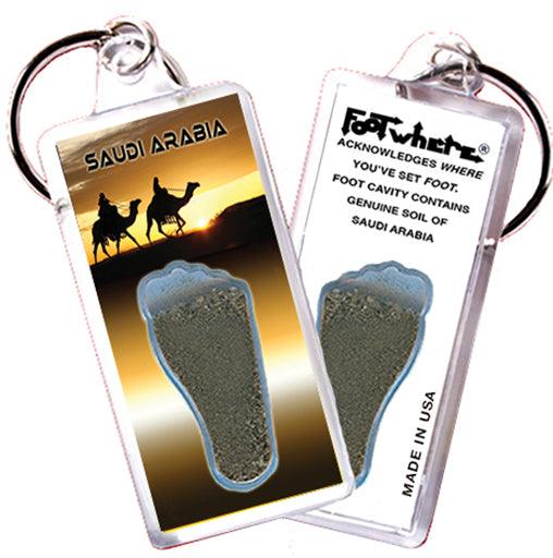 Saudi Arabia FootWhere® Souvenir Keychains. 6 Piece Set. Made in USA - FootWhere® Souvenir Shop