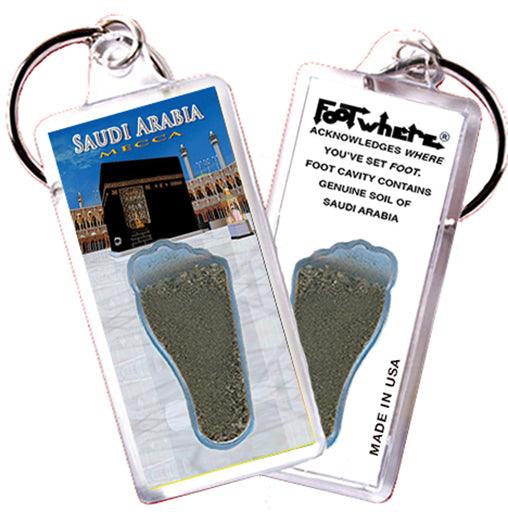 Saudi Arabia FootWhere® Souvenir Keychains. 6 Piece Set. Made in USA - FootWhere® Souvenir Shop