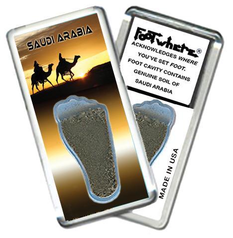 Saudi Arabia FootWhere® Souvenir Magnet. Made in USA-FootWhere® Souvenirs