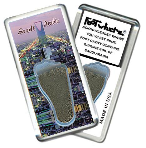 Saudi Arabia FootWhere® Souvenir Magnet. Made in USA-FootWhere® Souvenirs