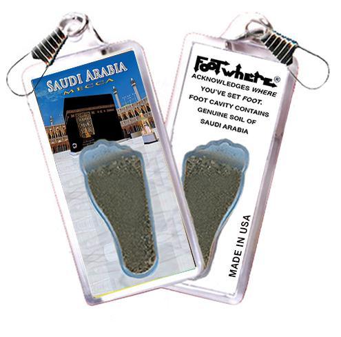 Saudi Arabia FootWhere® Souvenir Zipper-Pull. Made in USA-FootWhere® Souvenirs