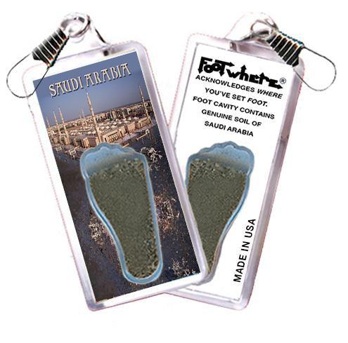 Saudi Arabia FootWhere® Souvenir Zipper-Pull. Made in USA-FootWhere® Souvenirs
