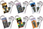 Load image into Gallery viewer, Saudi Arabia FootWhere® Souvenir Keychains. 6 Piece Set. Made in USA - FootWhere® Souvenir Shop
