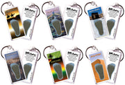 Saudi Arabia FootWhere® Souvenir Keychains. 6 Piece Set. Made in USA - FootWhere® Souvenir Shop