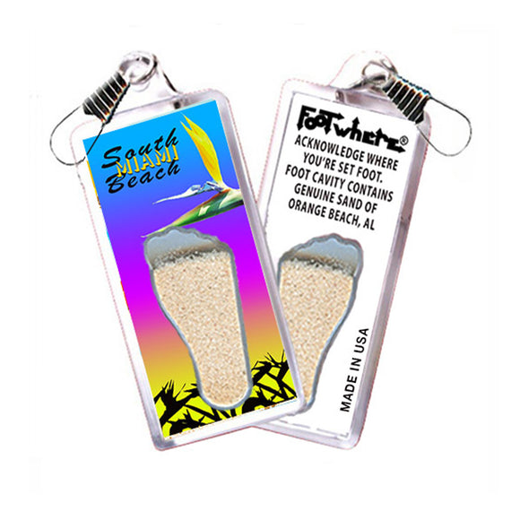 South Beach Miami FootWhere® Souvenir Zipper-Pull.