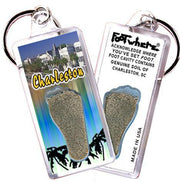Charleston, SC FootWhere® Souvenir Key Chain. Made in USA-FootWhere® Souvenirs