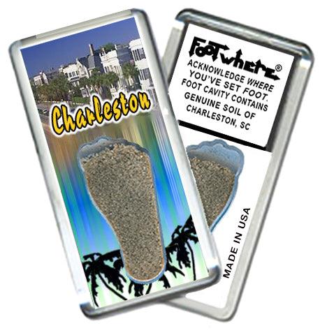 Charleston, SC FootWhere® Souvenir Fridge Magnets. 6 Piece Set. Made in USA-FootWhere® Souvenirs