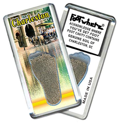 Charleston, SC FootWhere® Souvenir Fridge Magnets. 6 Piece Set. Made in USA-FootWhere® Souvenirs