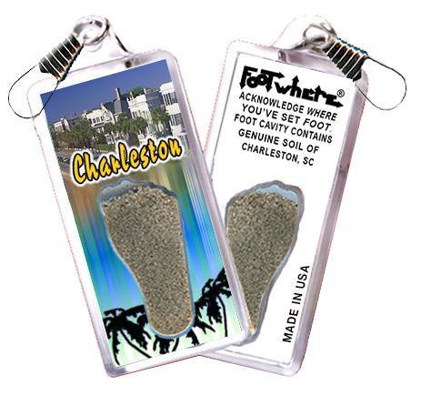 Charleston, SC FootWhere® Souvenir Zipper-Pull. Made in USA-FootWhere® Souvenirs