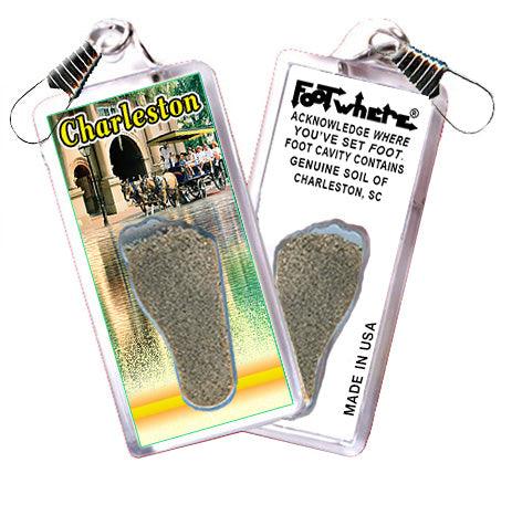 Charleston, SC FootWhere® Souvenir Zipper-Pulls. 6 Piece Set. Made in USA-FootWhere® Souvenirs