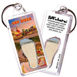 San Diego FootWhere® Souvenir Keychain. Made in USA-FootWhere® Souvenirs