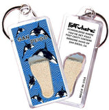 San Diego FootWhere® Souvenir Keychain. Made in USA-FootWhere® Souvenirs