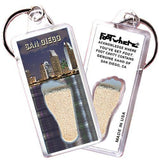 San Diego FootWhere® Souvenir Keychain. Made in USA-FootWhere® Souvenirs