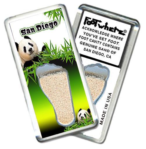 San Diego FootWhere® Souvenir Fridge Magnet. Made in USA-FootWhere® Souvenirs