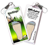 San Diego FootWhere® Souvenir Zipper-Pull. Made in USA-FootWhere® Souvenirs