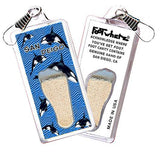 San Diego FootWhere® Souvenir Zipper-Pull. Made in USA-FootWhere® Souvenirs