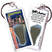 Seattle FootWhere® Souvenir Keychains. 6 Piece Set. Made in USA - FootWhere® Souvenir Shop