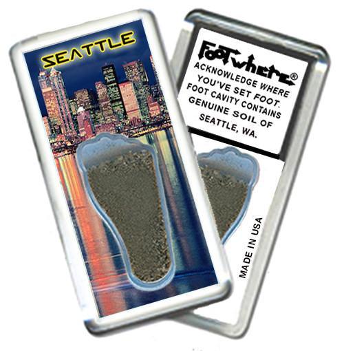 Seattle FootWhere® Souvenir Fridge Magnet. Made in USA-FootWhere® Souvenirs