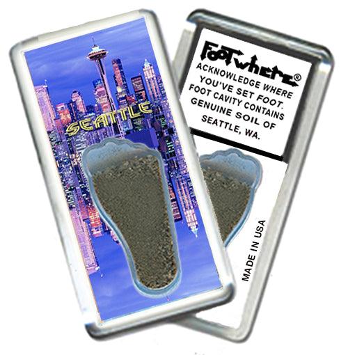 Seattle FootWhere® Souvenir Fridge Magnets. 6 Piece Set. Made in USA - FootWhere® Souvenir Shop