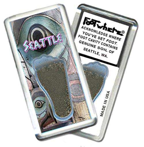 Seattle FootWhere® Souvenir Fridge Magnets. 6 Piece Set. Made in USA - FootWhere® Souvenir Shop