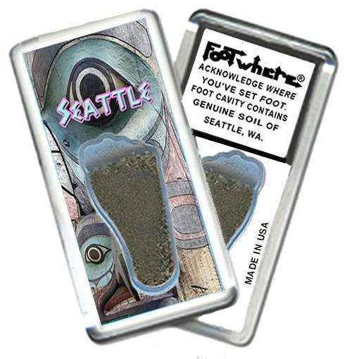 Seattle FootWhere® Souvenir Fridge Magnet. Made in USA-FootWhere® Souvenirs