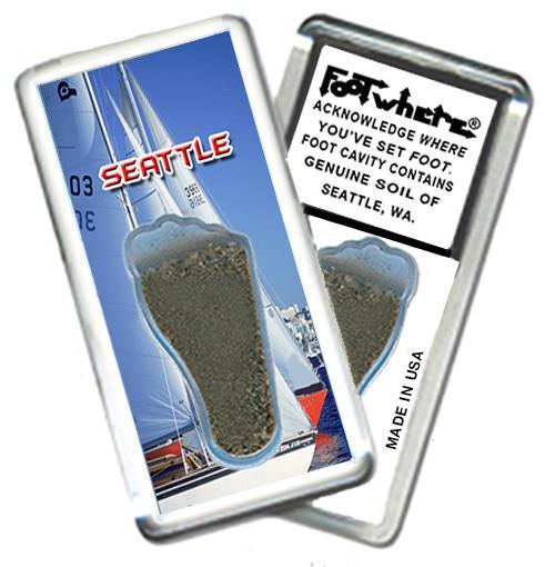 Seattle FootWhere® Souvenir Fridge Magnet. Made in USA-FootWhere® Souvenirs