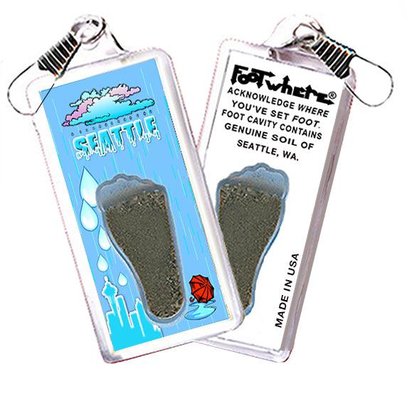 Seattle FootWhere® Souvenir Zipper-Pulls. 6 Piece Set. Made in USA - FootWhere® Souvenir Shop