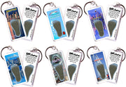 Seattle FootWhere® Souvenir Keychains. 6 Piece Set. Made in USA - FootWhere® Souvenir Shop