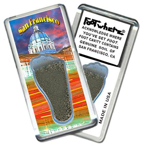 San Francisco FootWhere® Souvenir Fridge Magnet. Made in USA-FootWhere® Souvenirs