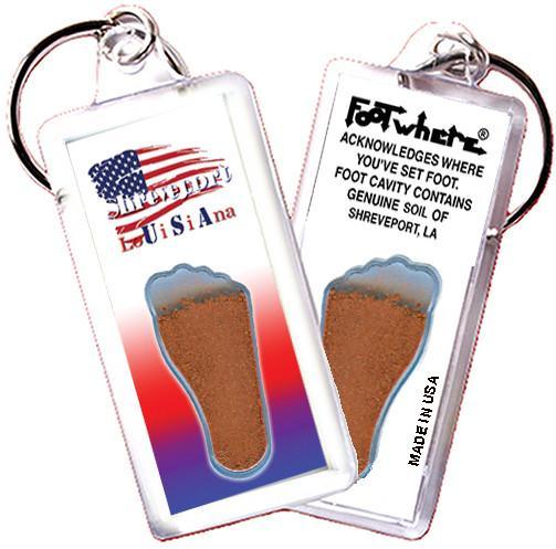 Shreveport FootWhere® Souvenir Key Chain. Made in USA-FootWhere® Souvenirs